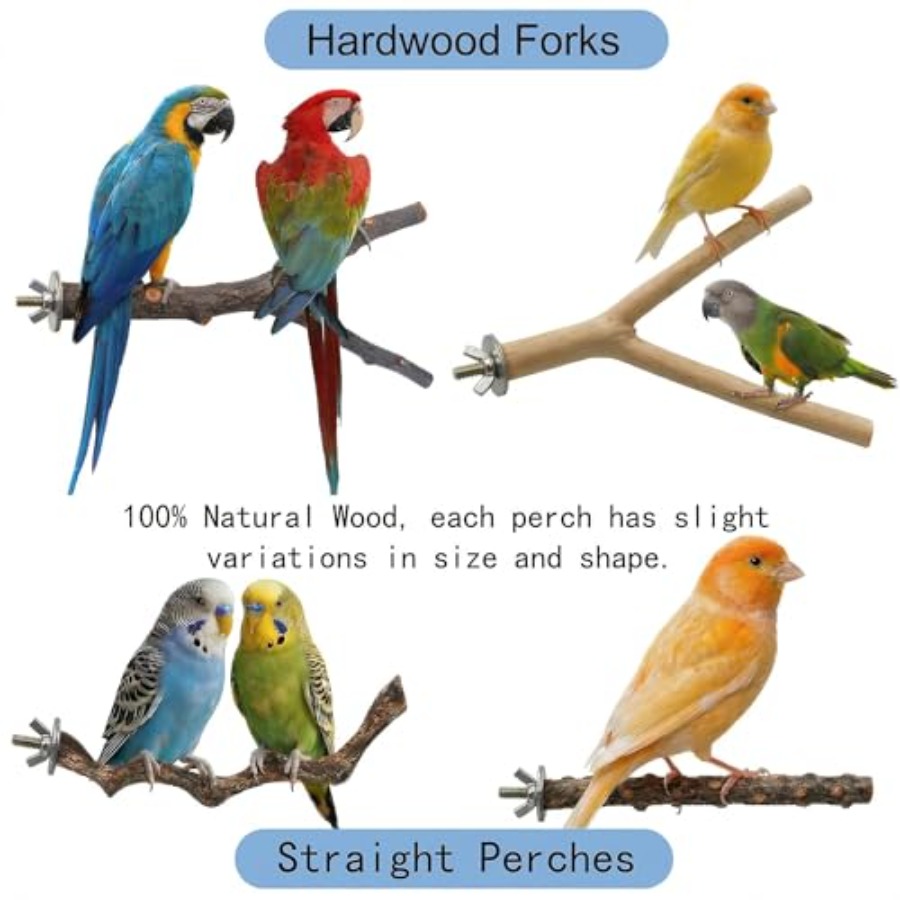 8PCS natural wood bird perches - Health & Wellness Farmacia Inc ulasan dan harga